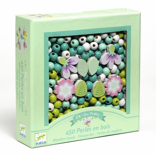 [TTDJ-39808] Perlas de madera Hojas y flores