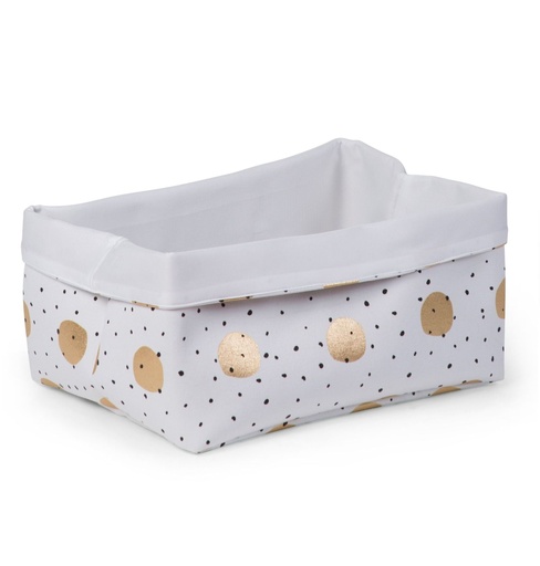[CCCB20WGD] Cesta de Almacenaje Blanco/puntos dorados