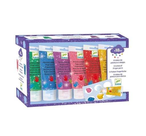 [TTDJ-39017] Colores pintura de dedos 6 tubos purpurina