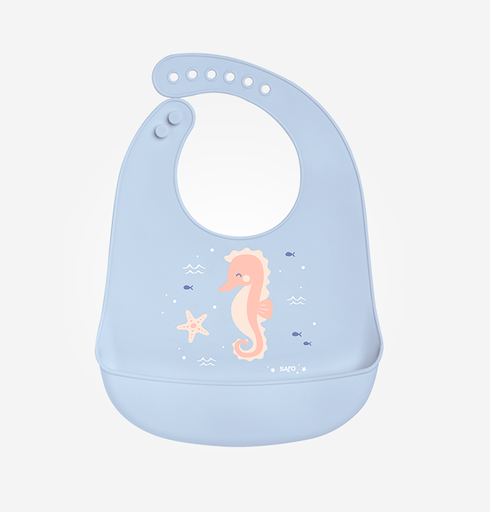 [16621] Babero silicona "Party" Ocean sea azul