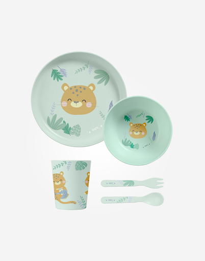 [50641] Vajilla 5 pzs. "Jungle Cheetahs" menta
