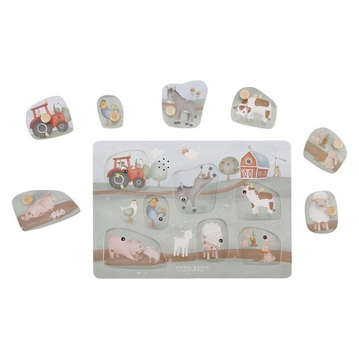 [TOCTOYS-LD7140] PUZZLE CON SONIDO PEQUEÑA GRANJA FSC LITTLE DUTCH