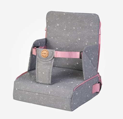 [13798] Trona portable estrellas gris-rosa