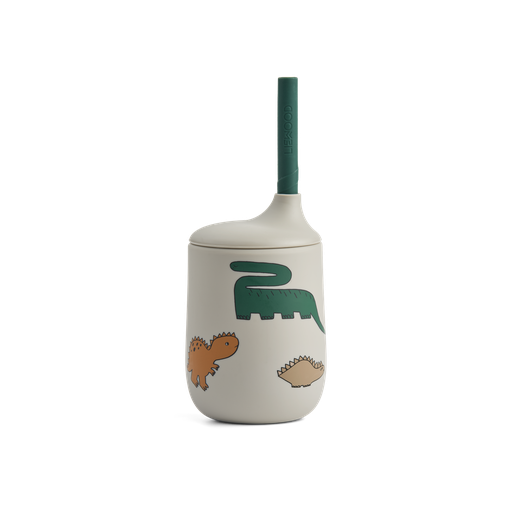 [LW150192168] Vaso con pajita Ellis Dinosaurs Mist