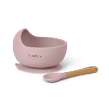[17390] Set de alimentación "Nordic Wave" rosa empolvado