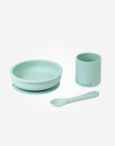 [17411] Set de alimentación silicona 3 piezas menta