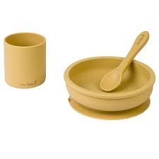 [17415] Set de alimentación silicona 3 pzas. mostaza