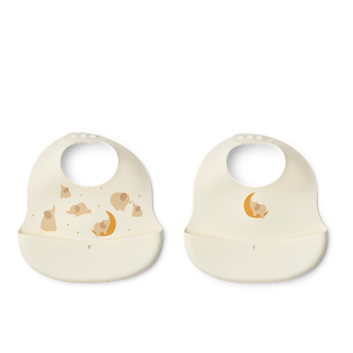 [LW201192506] Babero Silicona 2-pack Elephant Creme de la creme