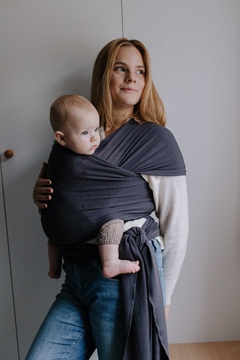 [817579015140] Fular elástico portabebés Boba Wrap Bambú Serenity Charcoal Talla única
