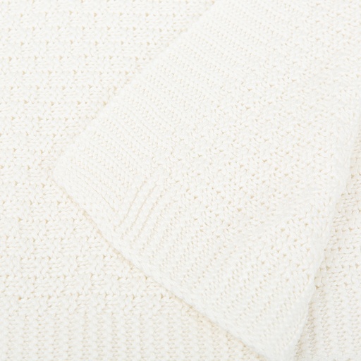 [254BAM01] Manta Tricot Bambú blanca 75x90
