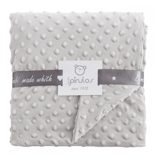 [64005130] Manta doble cara 80X110 Dots gris