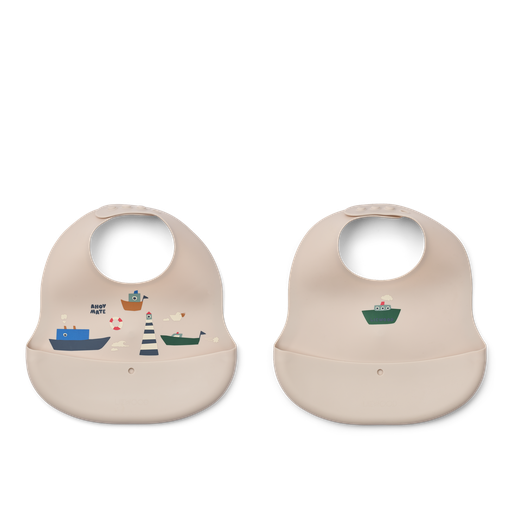 [LW201192618] Babero Silicona 2-pack  Sailing / Sandy