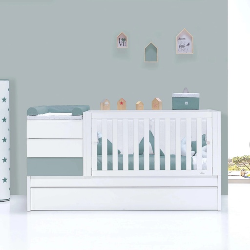 Cuna convertible 70x140 cm blanca/eucalipto · Sero Kubo Eucalyptus K551-M7757