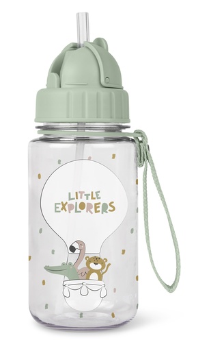 [74013] Botella con pajita y colgador "Little Explores"
