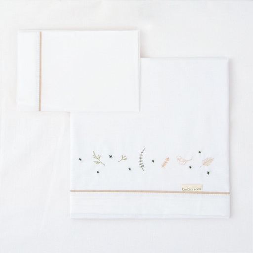 [00941802] Tríptico sábana 100% algodón Cuna 70x140 Botanic