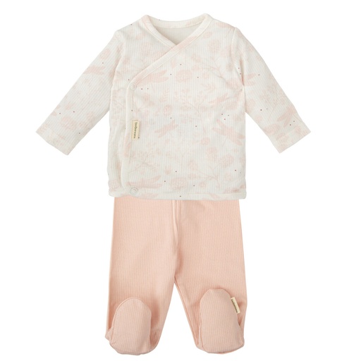[SJP53214] Conjunto jubón y polaina Dafne rosa (0-1 meses)