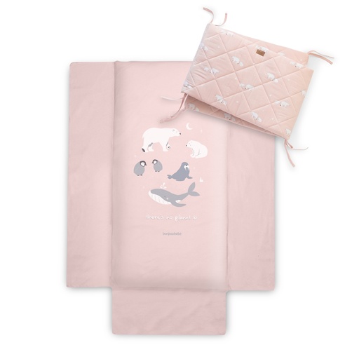 Pack colcha y protector 60x120 Polaris Rosa